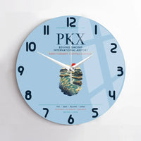 Thumbnail for Beijing Daxing International Airport (PKX) design on light blue no frame wall clock