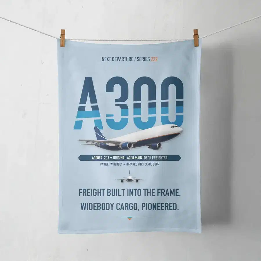 Airbus A300F4-203 design on light blue towel