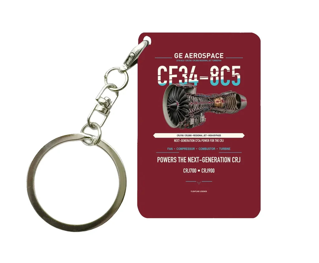 CF34-8C5 Key Chain design on dark red key chain