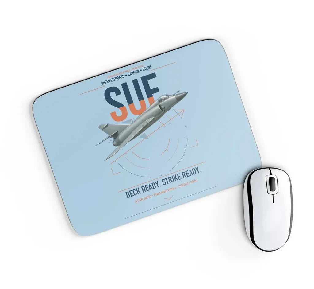 Dassault Super Étendard design on light blue rectangle mouse pad