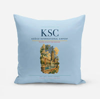 Thumbnail for Košice International Airport (KSC) design on light blue pillow
