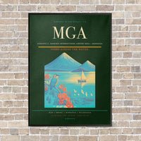 Thumbnail for Augusto C. Sandino International Airport MGA — Managua vertical canvas print - framed - dark green background