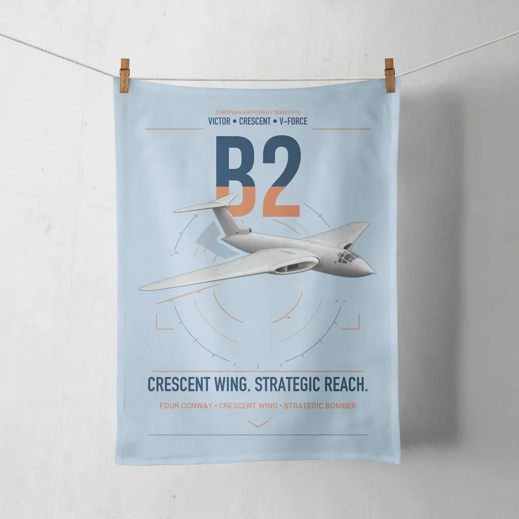 Handley Page Victor B2 design on light blue towel