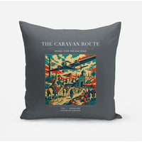 Thumbnail for VINTAGE G4040 - The Caravan Route - Designed Pillows design on gray