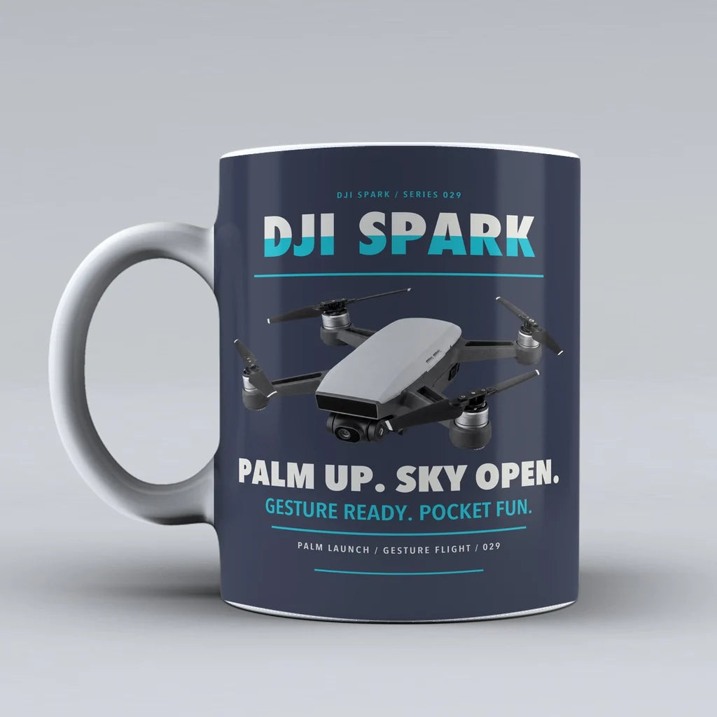 Spark Mug design on dark blue dji