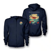 Thumbnail for VINTAGE G4024 - The Island Hopper - Premium Zipped Hoodie design on navyblue