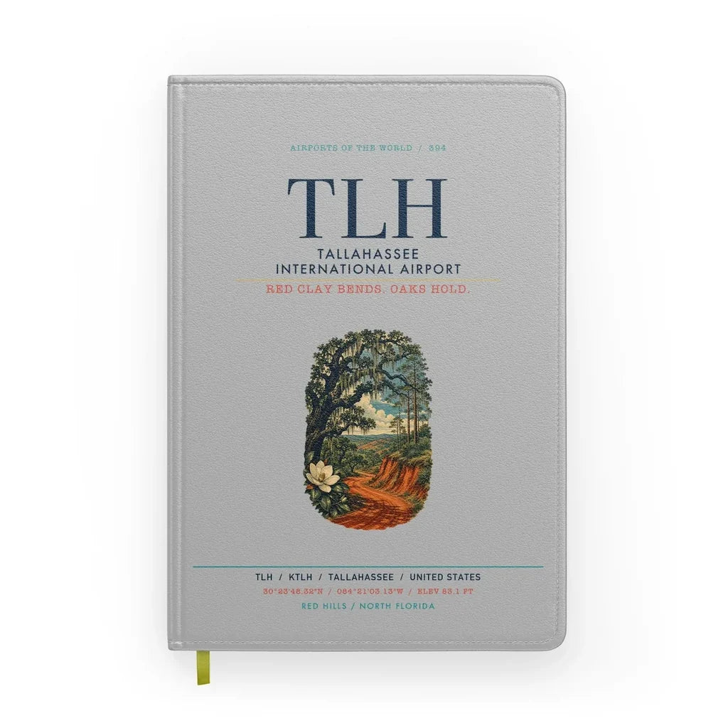 Tallahassee International Airport (TLH) design on light gray notebook