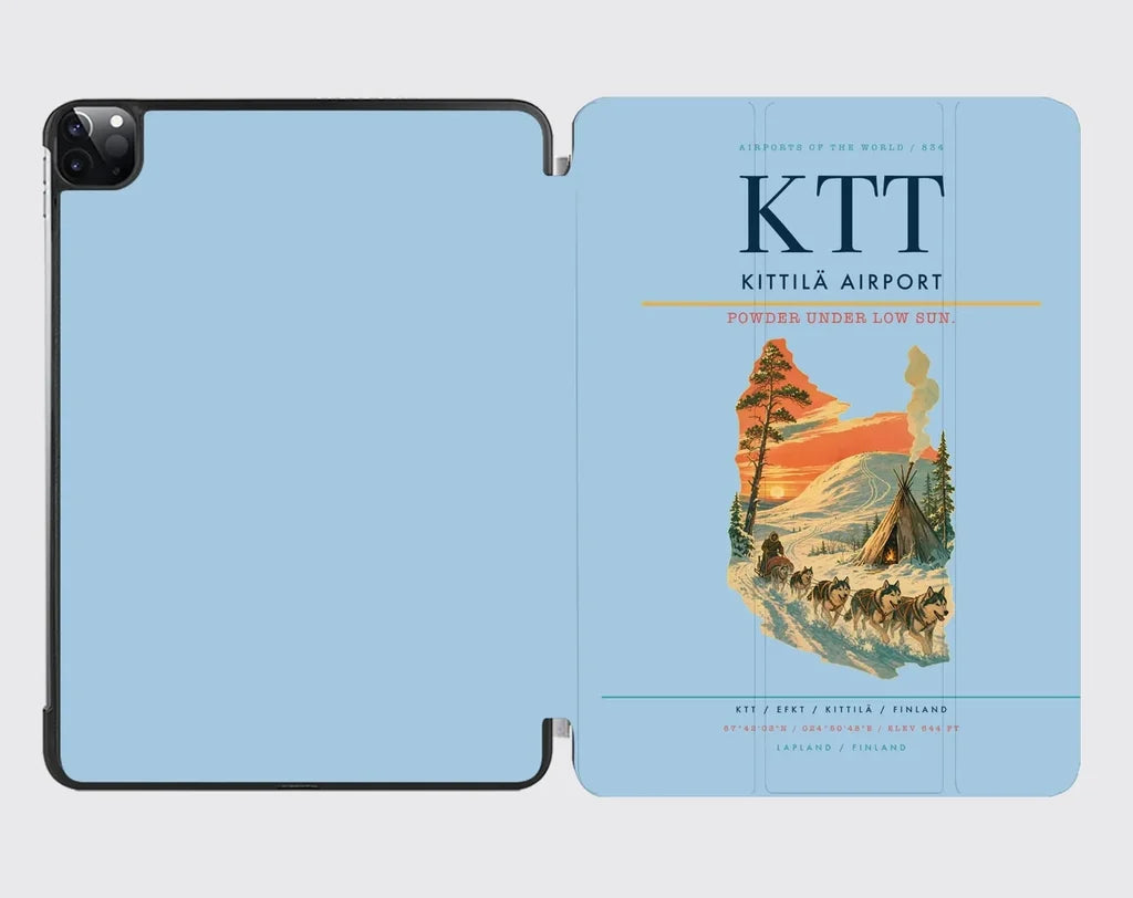 Kittilä Airport (KTT) design on light blue ipad tablet case
