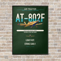 Thumbnail for Air Tractor AT-802F vertical canvas print - framed - dark green background