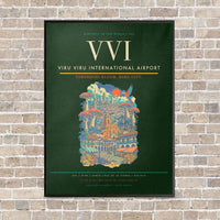 Thumbnail for Viru Viru International Airport VVI - Canvas Framed - Dark Green