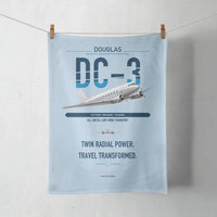 Thumbnail for Douglas DC-3 design on light blue towel