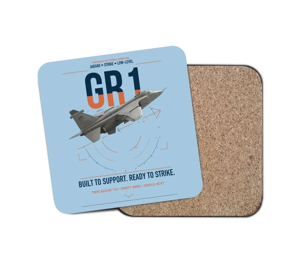 SEPECAT Jaguar GR1 design on light blue 1 piece coaster