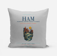 Thumbnail for Hamburg Airport Helmut Schmidt (HAM) design on light gray pillow