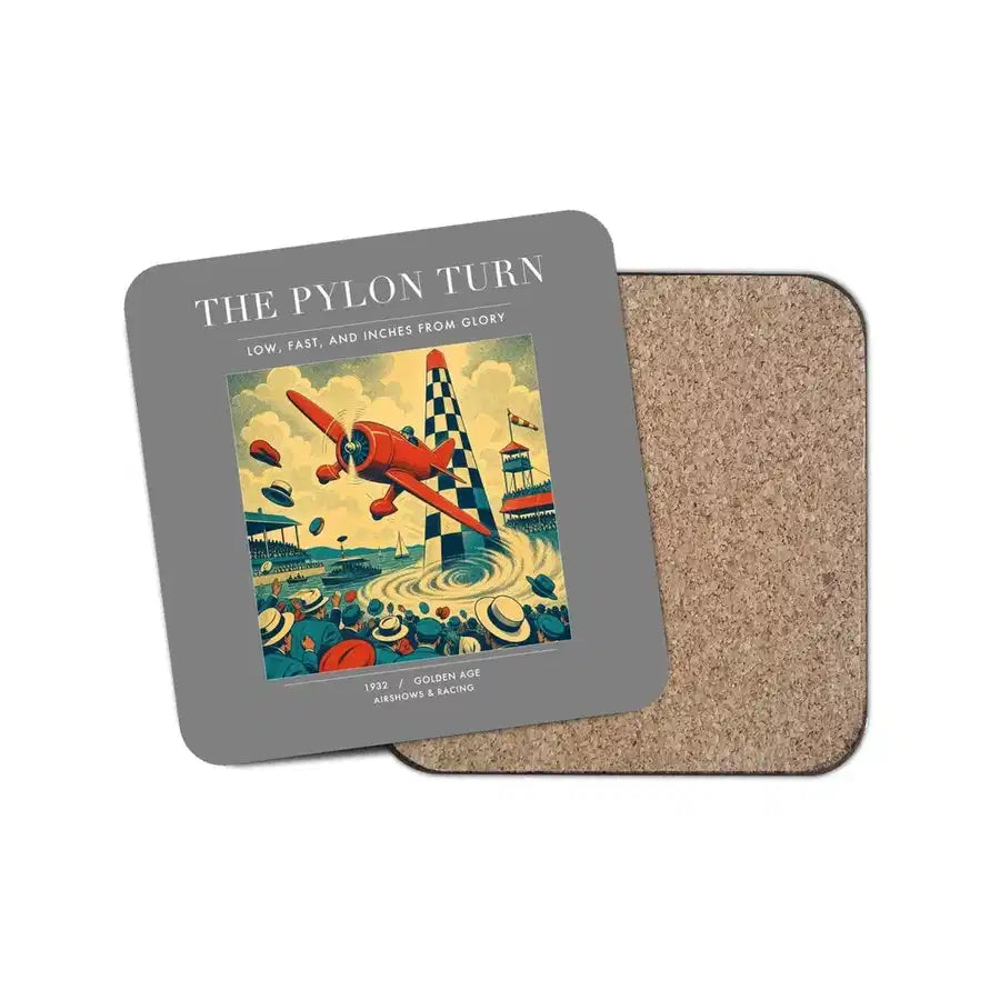 The Pylon Turn - Designed Coasters design on gray 1-piece