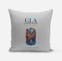 Thumbnail for Glasgow Airport (GLA) design on light gray pillow