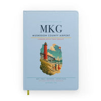 Thumbnail for Muskegon County Airport (MKG) design on light blue notebook
