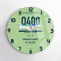 Thumbnail for De Havilland Dash 8-400 design on light green no frame wall clock