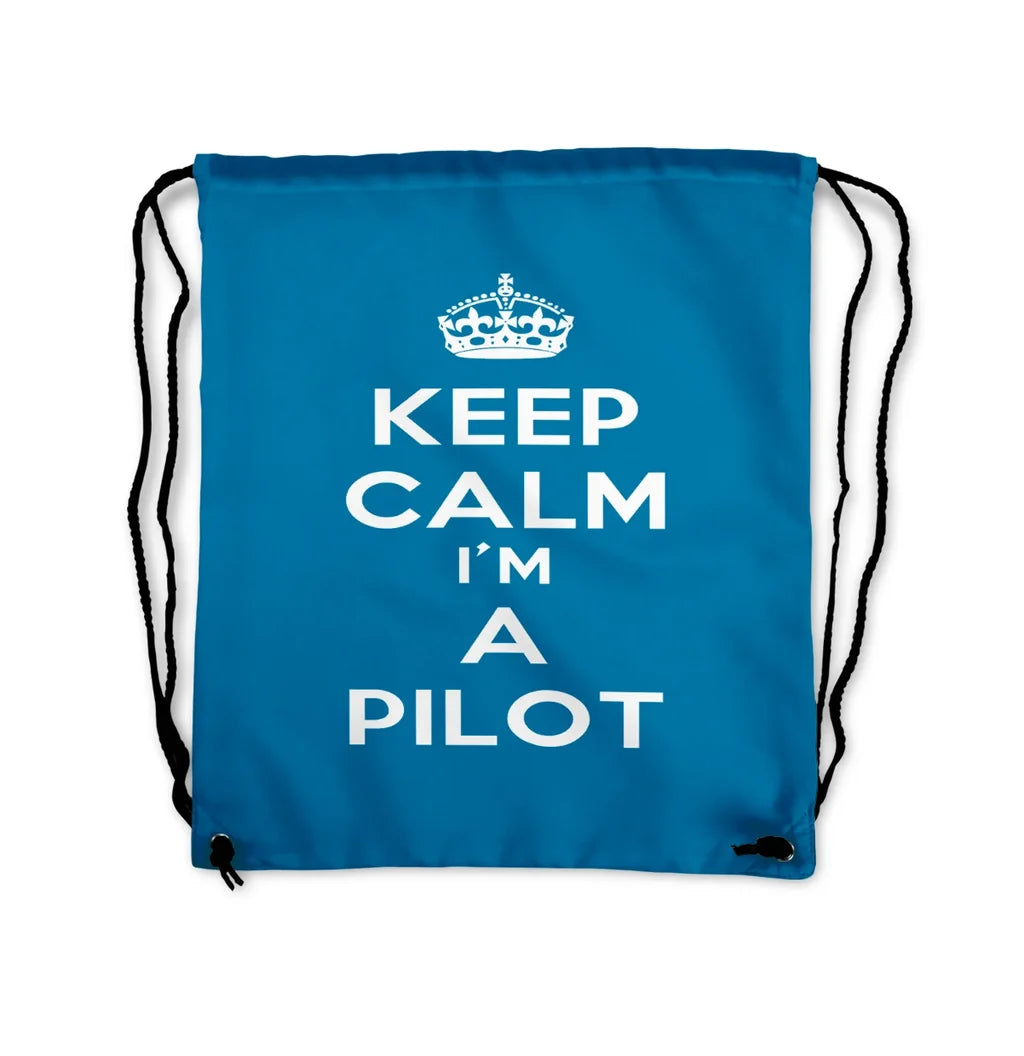 Keep Calm I'm A Pilot Drawstring Bag - view 5