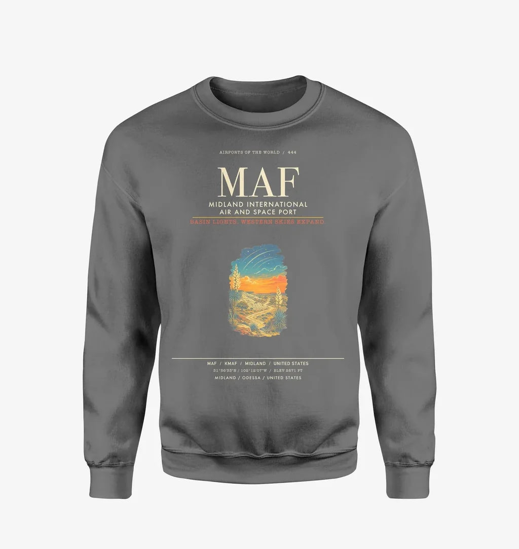 Midland International Air and Space Port MAF Sweatshirt - Gray