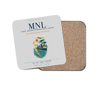 Thumbnail for Manila Ninoy Aquino International Airport (MNL) design on light gray 1 piece coaster
