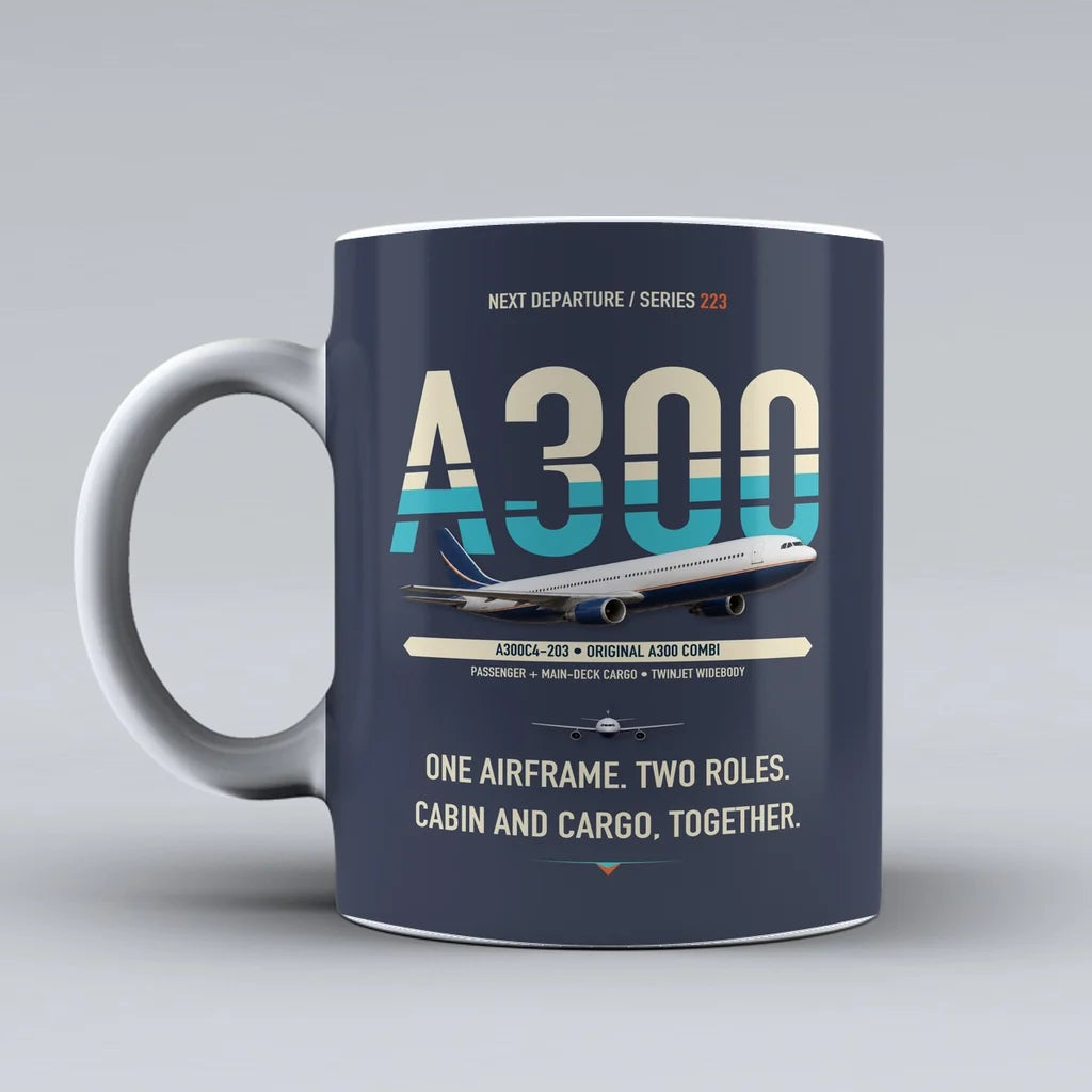 A300C4-203 Mug design on dark blue airbus