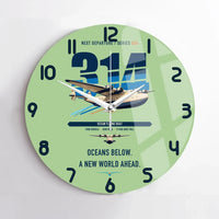 Thumbnail for Boeing 314 Clipper design on light green no frame wall clock
