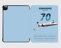 Thumbnail for Bombardier Learjet 70 design on light blue ipad tablet case
