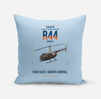 Thumbnail for Robinson R44 Raven II design on light blue pillow