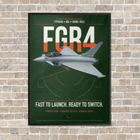 Thumbnail for Eurofighter Typhoon FGR4 vertical canvas print - framed - dark green background