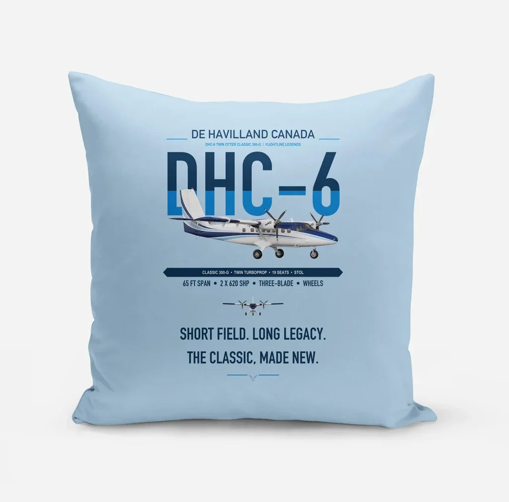 DHC-6 Twin Otter Classic 300-G design on light blue pillow