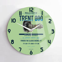 Thumbnail for TRENT 800 design on light green no frame wall clock