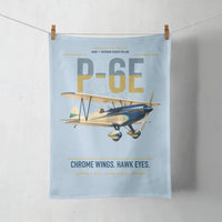 Thumbnail for Curtiss P-6E Hawk design on light blue towel