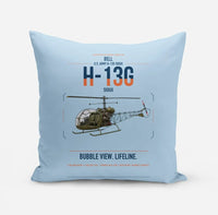 Thumbnail for Bell H-13G Sioux design on light blue pillow