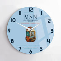 Thumbnail for Dane County Regional Airport Madison (MSN) design on light blue no frame wall clock