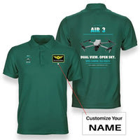 Thumbnail for DJI Air 3 design on green polo with custom name badge