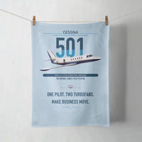 Thumbnail for Cessna 501 Citation I SP design on light blue towel