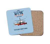 Thumbnail for Airbus H175 design on light blue 1 piece coaster