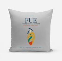 Thumbnail for Fuerteventura Airport (FUE) design on light gray pillow