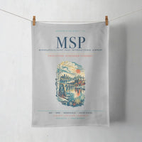 Thumbnail for Minneapolis-Saint Paul International Airport (MSP) design on light gray towel