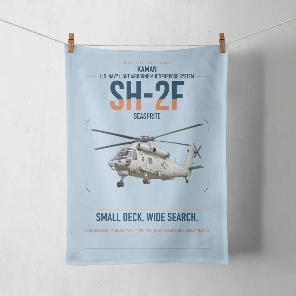 Kaman SH-2F Seasprite design on light blue towel