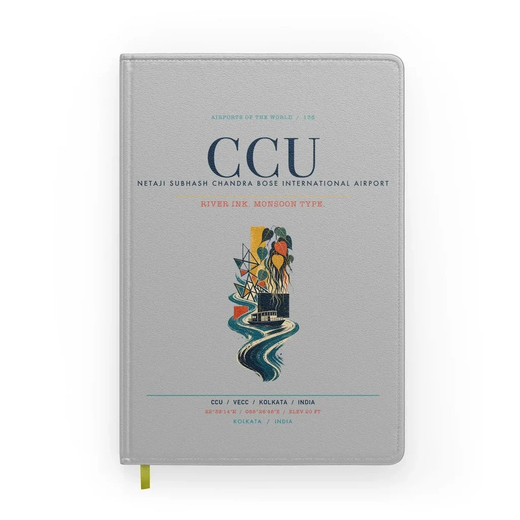 Netaji Subhash Chandra Bose International Airport Kolkata (CCU) design on light gray notebook