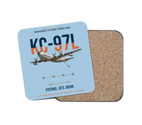 Thumbnail for KC-97L STRATOFREIGHTER design on light blue 1 piece coaster