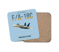 Thumbnail for F-A-18C Hornet design on light blue 1 piece coaster