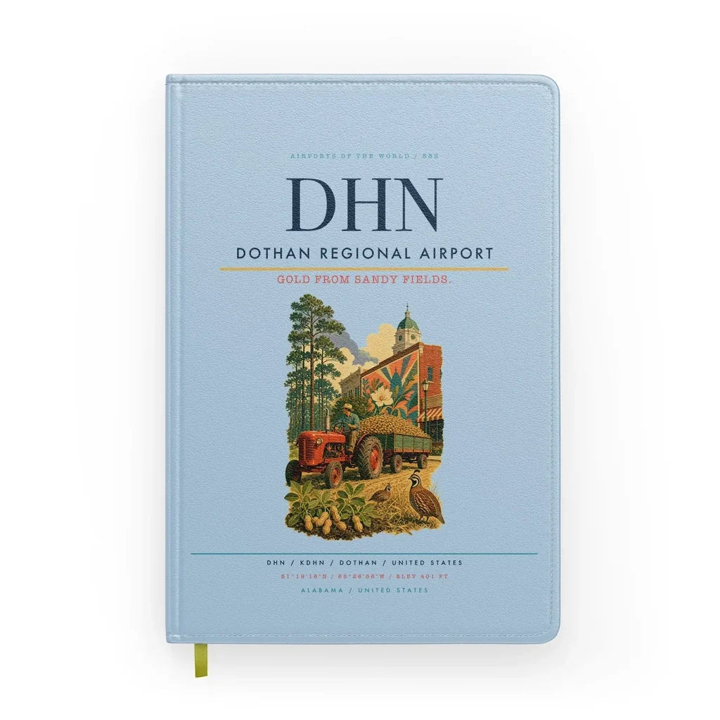 Dothan Regional Airport (DHN) design on light blue notebook