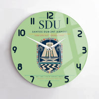 Thumbnail for Santos Dumont Airport (SDU) design on light green no frame wall clock