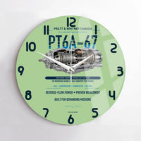 Thumbnail for PT6A-67 design on light green no frame wall clock