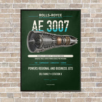Thumbnail for AE 3007 vertical canvas print - framed - dark green background