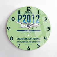 Thumbnail for Tecnam P2012 Traveller design on light green no frame wall clock