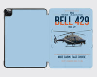 Thumbnail for Bell 429 design on light blue ipad tablet case