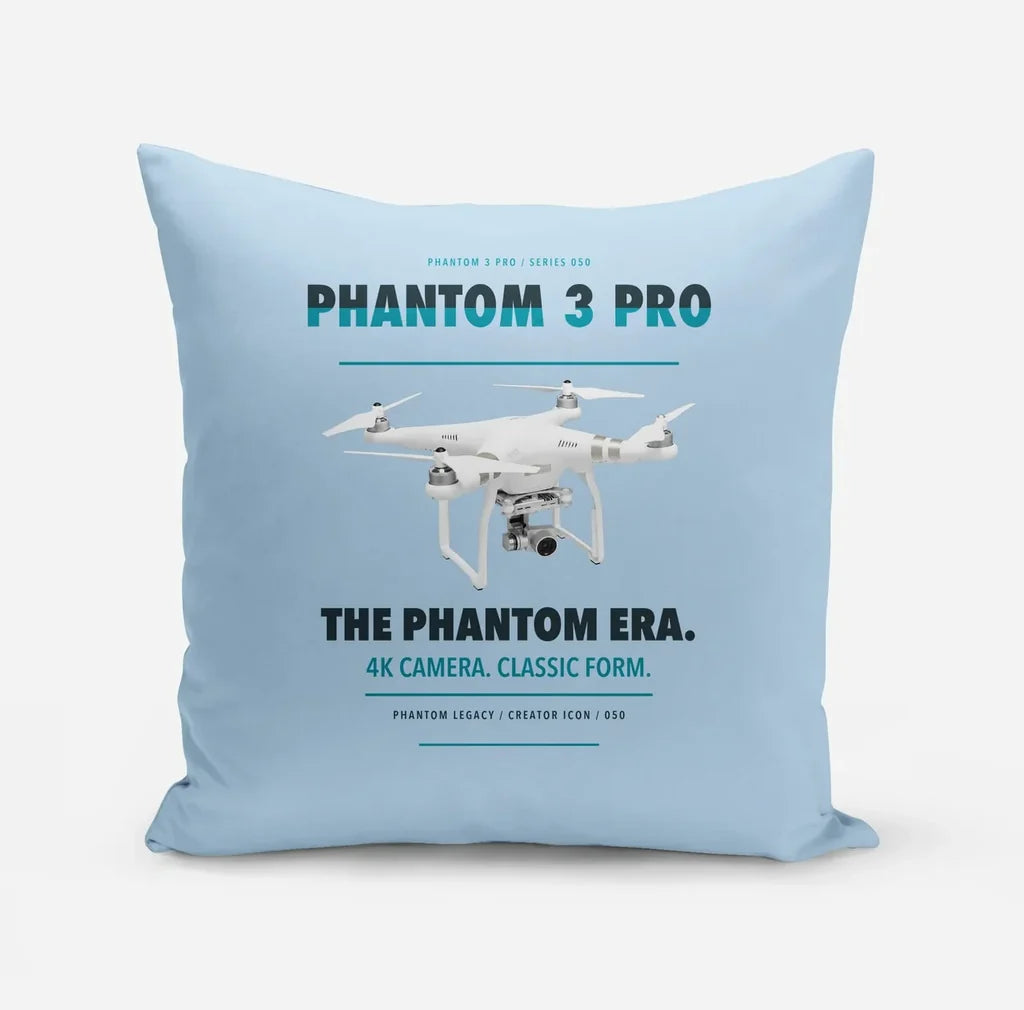 DJI Phantom 3 Professional design on light blue pillow